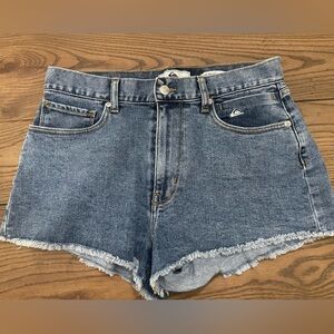 Quiksilver High Waist Cut Off denim shorts. Size 28
